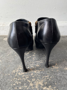 YSL Black Heeled Short Booties