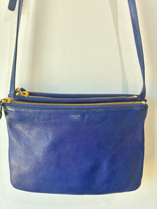 Céline Blue Leather Trio Crossbody Bag