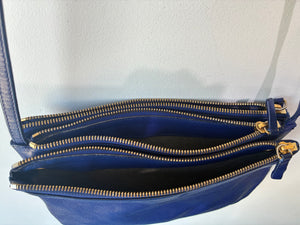 Céline Blue Leather Trio Crossbody Bag