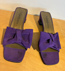 Yves Saint Laurent Purple Bow Mules