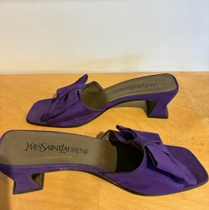 Yves Saint Laurent Purple Bow Mules