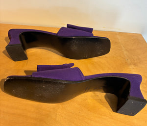 Yves Saint Laurent Purple Bow Mules