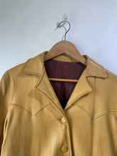 Vintage Western Yellow Leather Belted Blazer