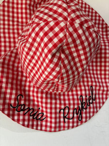Sonia Rykiel Red and White Gingham Hat