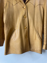 Vintage Western Yellow Leather Belted Blazer