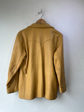 Vintage Western Yellow Leather Belted Blazer