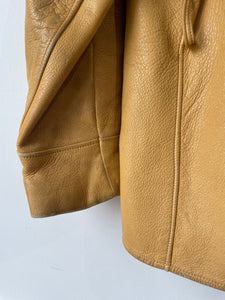 Vintage Western Yellow Leather Belted Blazer