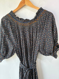 Doen Black Calico Floral Isadore Dress