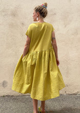 Apuntob Yellow Grid Dress