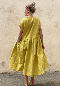 Apuntob Yellow Grid Dress
