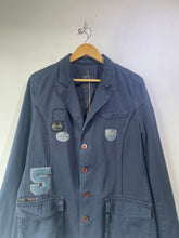 Vintage Navy Jacket with Army Patches