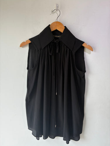 Plein Sud Black Silk Sleeveless Top