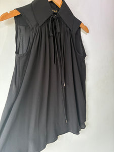 Plein Sud Black Silk Sleeveless Top