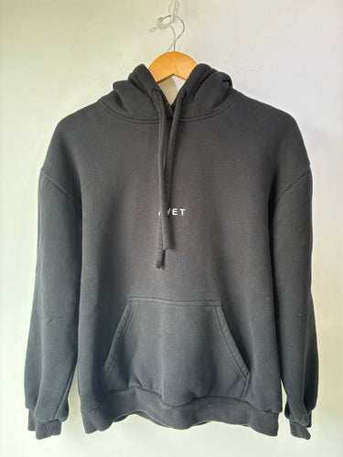 Áwet Black Cotton Hoodie Sweatshirt