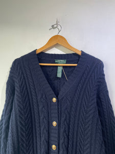 Vintage Navy Ralph Lauren Cable Knit Cardigan