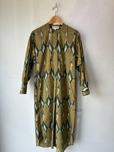 V.DE. Vinster Green Snake Print Shirt Dress