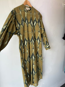 V.DE. Vinster Green Snake Print Shirt Dress