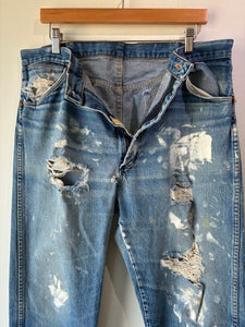Wrangler Distressed and Paint Splattered Jeans