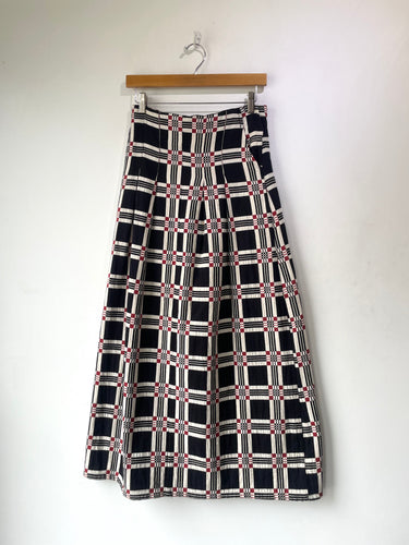 Ace & Jig Black & Brown Geometric Grid Skirt