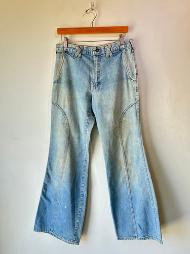Vintage Neat Seat Light Wash Flare Jeans