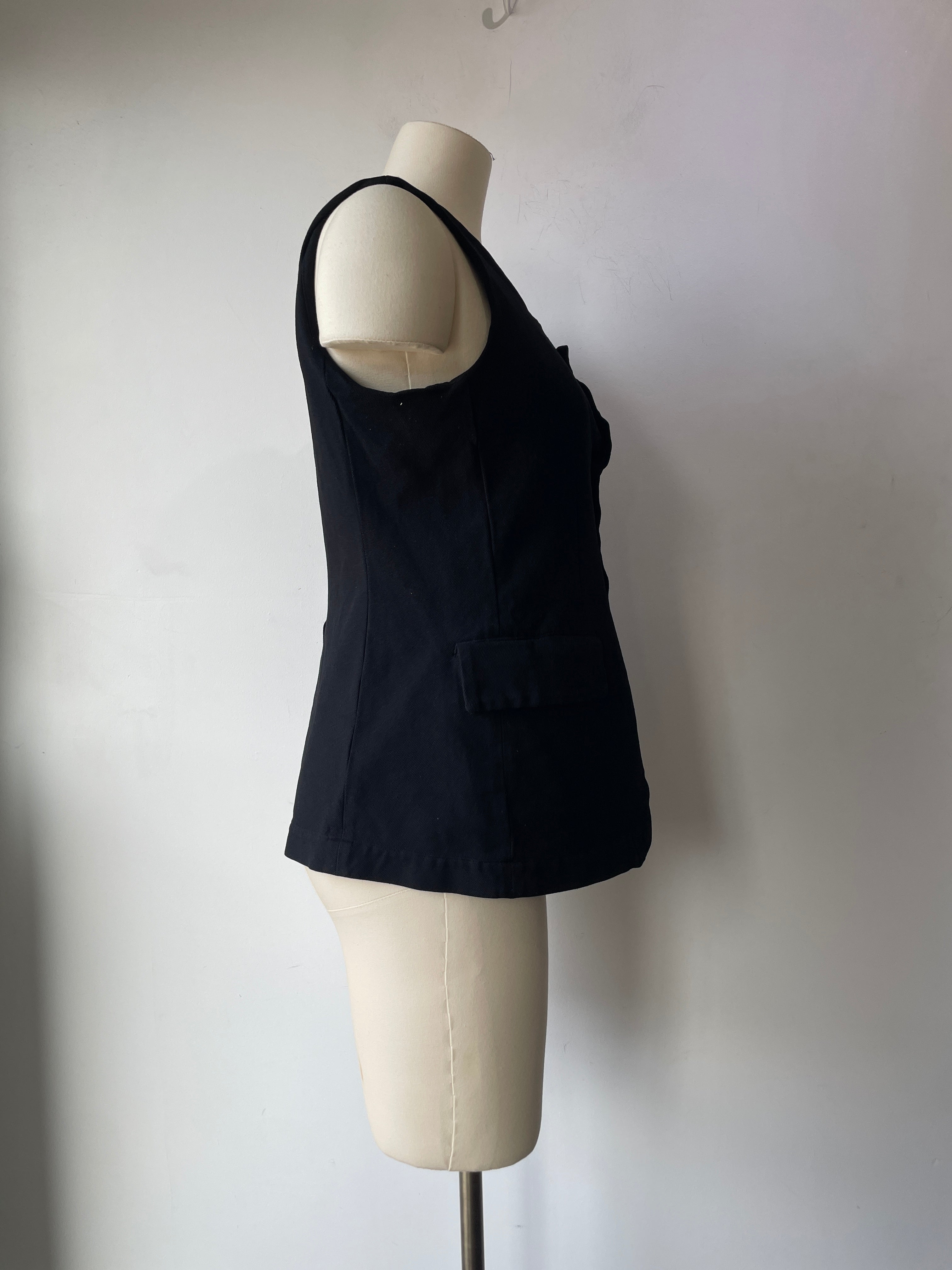 トップス 90s Comme des garcons Shirt Vest Comme des Garcons Black Square Neck Vest