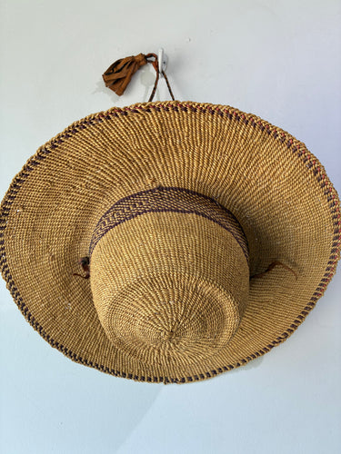 Woven Rattan Hat with Bolo Strap