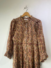 Doen Brown Floral Drop Waist Monet Dress