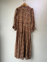 Doen Brown Floral Drop Waist Monet Dress