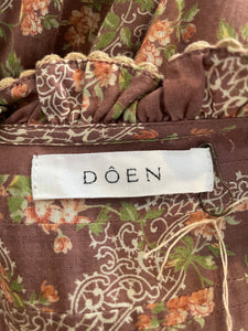 Doen Brown Floral Drop Waist Monet Dress