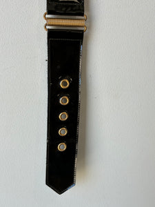 Yves Saint Laurent Black Patent Leather Belt
