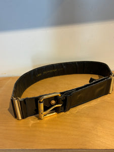 Yves Saint Laurent Black Patent Leather Belt