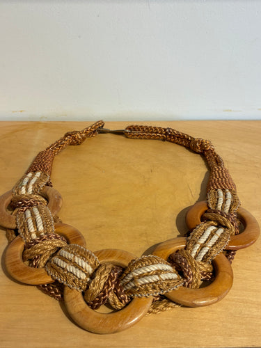 Wood Rings and Woven Jute Belt
