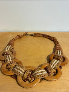 Wood Rings and Woven Jute Belt