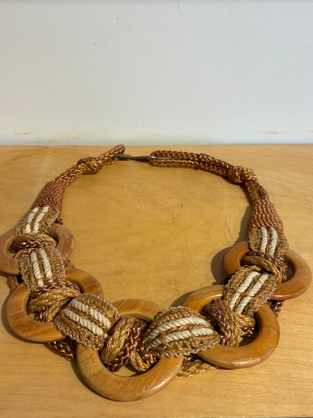 Wood Rings and Woven Jute Belt