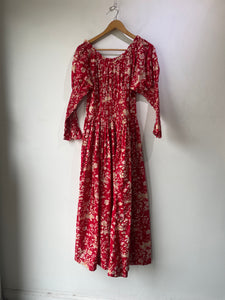 Doen Red Floral Meribel Prairie Dress