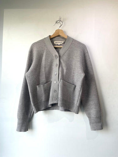 Caron Callahan Gray Knit Button-Up Cardigan