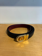 Gucci Black and Cognac Swivel Logo Buckle Belt