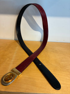 Gucci Black and Cognac Swivel Logo Buckle Belt