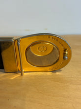 Gucci Black and Cognac Swivel Logo Buckle Belt
