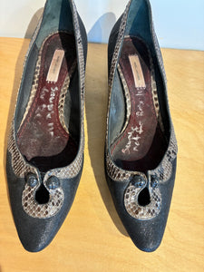 Marc Jacobs Kitten Heels with Snakeskin Trim