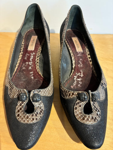 Marc Jacobs Kitten Heels with Snakeskin Trim