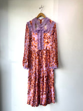 Inshade Orange and Purple Pleated Ruffly Dress