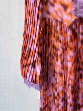 Inshade Orange and Purple Pleated Ruffly Dress