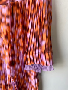 Inshade Orange and Purple Pleated Ruffly Dress