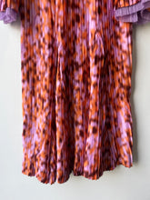 Inshade Orange and Purple Pleated Ruffly Dress