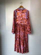 Inshade Orange and Purple Pleated Ruffly Dress