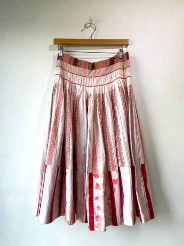 Dries van Noten Red Embroidered Skirt