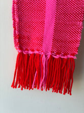 Red and Pink Woven Knit Scarf