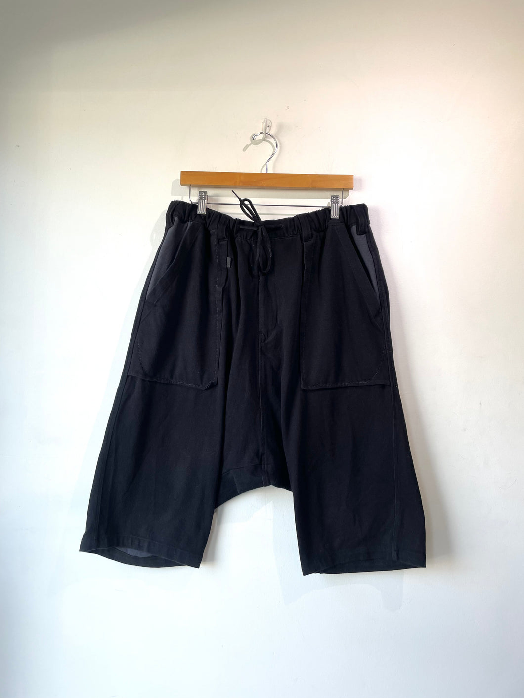 Y-3 Yohji Yamamoto Black Long Knit Shorts