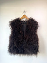 Brown Mongolian Lamb Shaggy Fur Vest